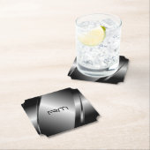 Dunkle Silbertöne glänzen metallisches Aussehen Untersetzer (Vor Ort)