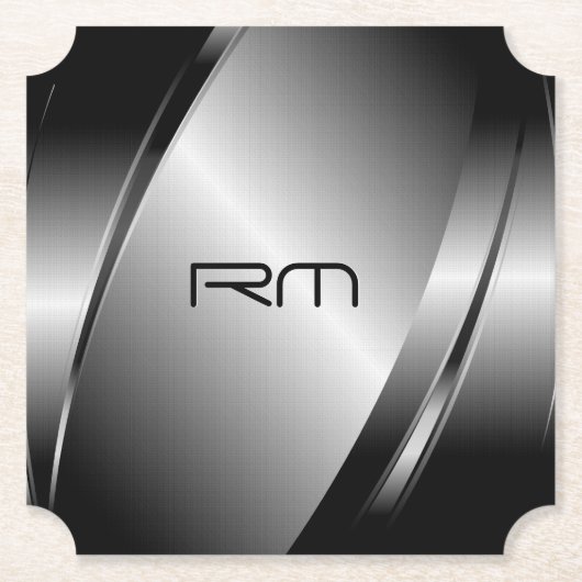 Dunkle Silbertöne glänzen metallisches Aussehen Untersetzer (Vorderseite)