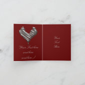 Dunkle Silver Heart Valentines Feiertagskarte (Innenseite)