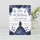 Dunkle Skin Prinzessin zum Geburtstag Einladung (Stehend Vorderseite)