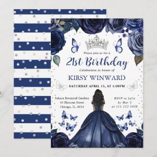 Dunkle Skin Prinzessin zum Geburtstag Einladung