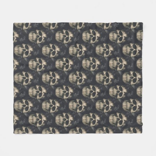 Dunkle Skulls Fleecedecke (Vorderseite (Horizontal))