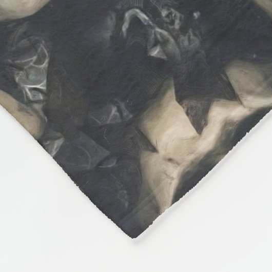 Dunkle Skulls Fleecedecke (Ecke)