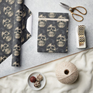 Dunkle Skulls Geschenkpapier