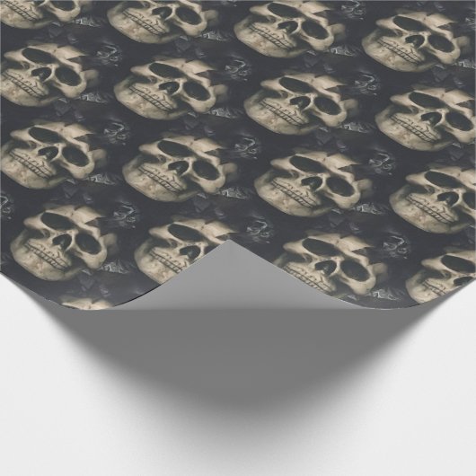 Dunkle Skulls Geschenkpapier (Ecke)