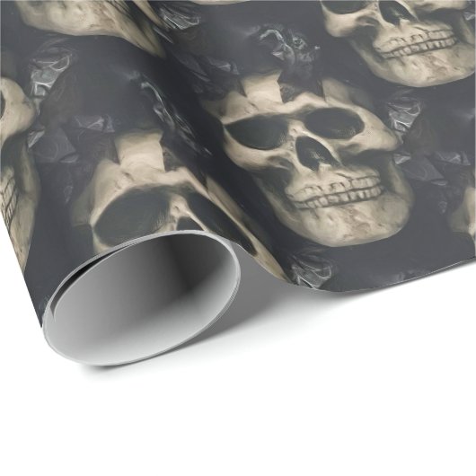 Dunkle Skulls Geschenkpapier (Rolleneckpunkt)