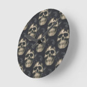Dunkle Skulls Runde Wanduhr (Winkel)