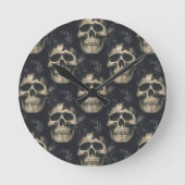 Dunkle Skulls Runde Wanduhr (Vorderseite)