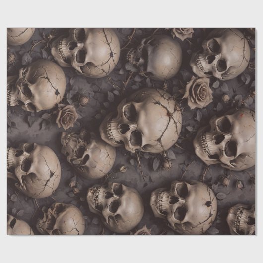 Dunkle Skulls Wrapping Paper Geschenkpapier (Flach)