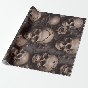 Dunkle Skulls Wrapping Paper Geschenkpapier