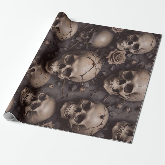 Dunkle Skulls Wrapping Paper Geschenkpapier (Ungerollt)