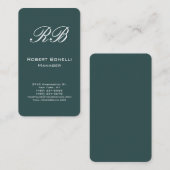 Dunkle Slate Grau Monogram Visitenkarte (Vorne/Hinten)