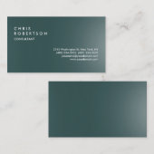 Dunkle Slate Gray Modern Creative Business Card Visitenkarte (Vorne/Hinten)