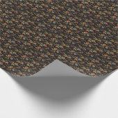 Dunkle Slavic-Art mit Blumen Geschenkpapier (Ecke)