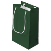 Dunkle Smaragdgrüne Solid-Farbe Kleine Geschenktüte (Rückseite Schrägansicht)
