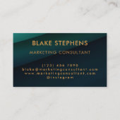 Dunkle Smarald Green Corporate Gradient Minimalist Visitenkarte (Rückseite)