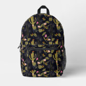 Dunkle Sommernachtskaktus Muster Bedruckter Rucksack (Vorderseite)