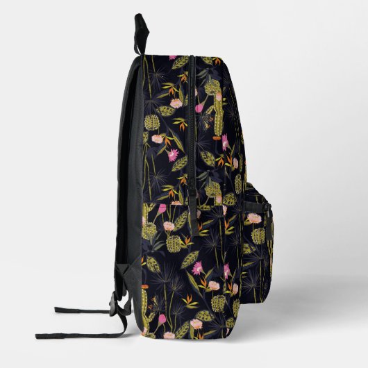 Dunkle Sommernachtskaktus Muster Bedruckter Rucksack (Links)