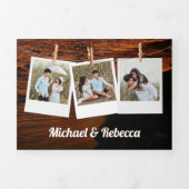 Dunkle Sonnenstrahlen am tropischen Strand Hochzei Dreifach Gefaltete Einladung (Cover)