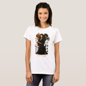Dunkle Sorceress & Pumpkin-Schatten | Elegant Goth T-Shirt (Vorne ganz)