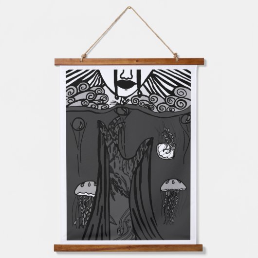 Dunkle Sorrow Wandteppich Mit Holzrahmen (Vorderseite)