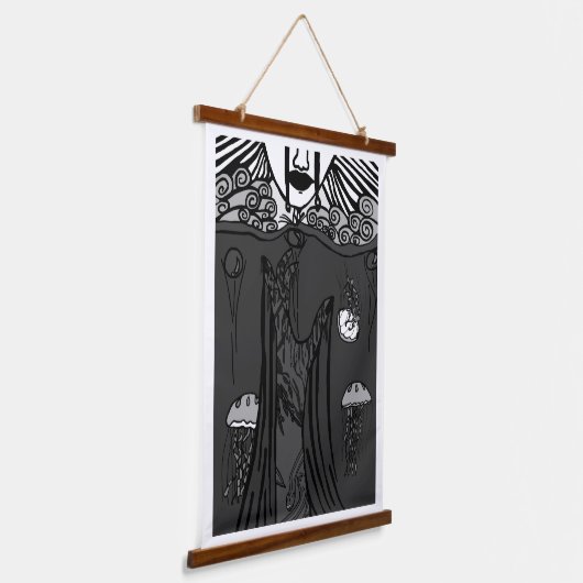 Dunkle Sorrow Wandteppich Mit Holzrahmen (Gewinkelt)