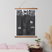 Dunkle Sorrow Wandteppich Mit Holzrahmen (Schlafzimmer)