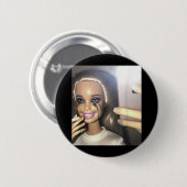 Dunkle Spaß Puppe Rauchen Selfie Parody Button (Vorne & Hinten)