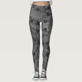 Dunkle Spitzen auf Grau Leggings (Vorderseite)