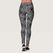 Dunkle Spitzen auf Grau Leggings (Rückseite)