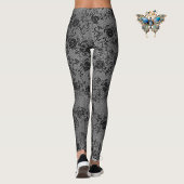 Dunkle Spitzen auf Grau Leggings