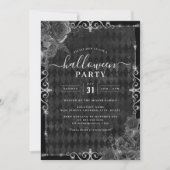 Dunkle Spooky Floral Rose Jewel Halloween-Party Einladung (Vorderseite)