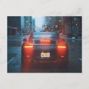 Dunkle Sportwagen Postkarte