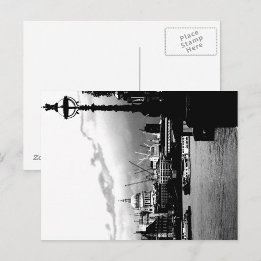 Dunkle Stadt Postkarte (Vorne/Hinten)