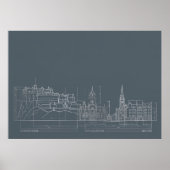Dunkle Stadt-Skyline-Blueprint-Poster Poster (Vorne)
