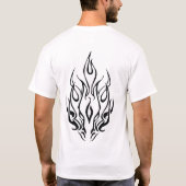 Dunkle Stammesflammenmaske – Abstrakte Feuerkunstg T-Shirt (Rückseite)
