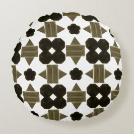 Dunkle Steine Extravagante Formen Rundes Kissen