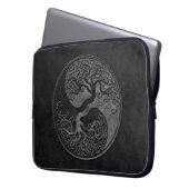 Dunkle SteinYin Yang Bäume Laptopschutzhülle (Vorderseite Links)