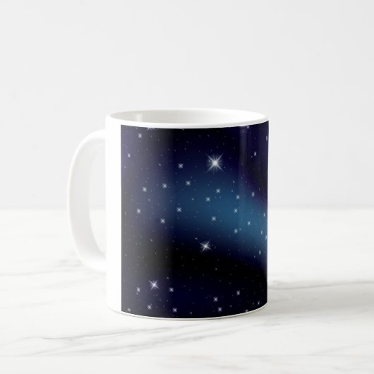 Dunkle sternenklare Konstellation Kaffeetasse (Vorderseite Links)