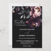 Dunkle Stimmung Noir elegant alles in einer Hochze Einladung (Vorderseite)