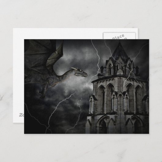 Dunkle Storchennachts Postkarte (Vorne/Hinten)