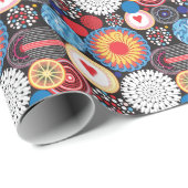 Dunkle Strahlung: Lichtkreismuster Geschenkpapier (Rolleneckpunkt)