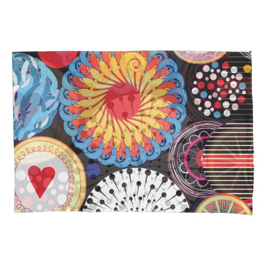 Dunkle Strahlung: Lichtkreismuster Kissenbezug (Vorderseite)