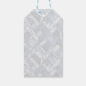 Dunkle strapazierte Denim-Patchwork- und Zopf-Opti Geschenkanhänger (Rückseite)