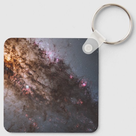 Dunkle Streifen von Staubkreuzen überqueren Centau Schlüsselanhänger (Rückseite)