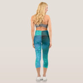 Dunkle Sturmwolken - grün Capri Leggings (Rückseite)