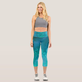 Dunkle Sturmwolken - grün Capri Leggings