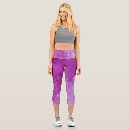 Dunkle Sturmwolken - rosa Capri Leggings (Vorderseite)