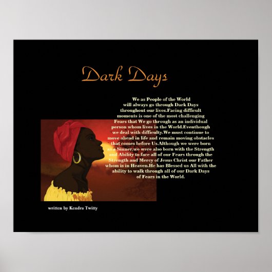 Dunkle Tage Poster (Vorne)