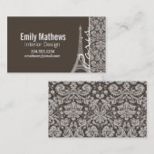 Dunkle Taupe, braune Damaskus; Paris Visitenkarte (Vorne/Hinten)